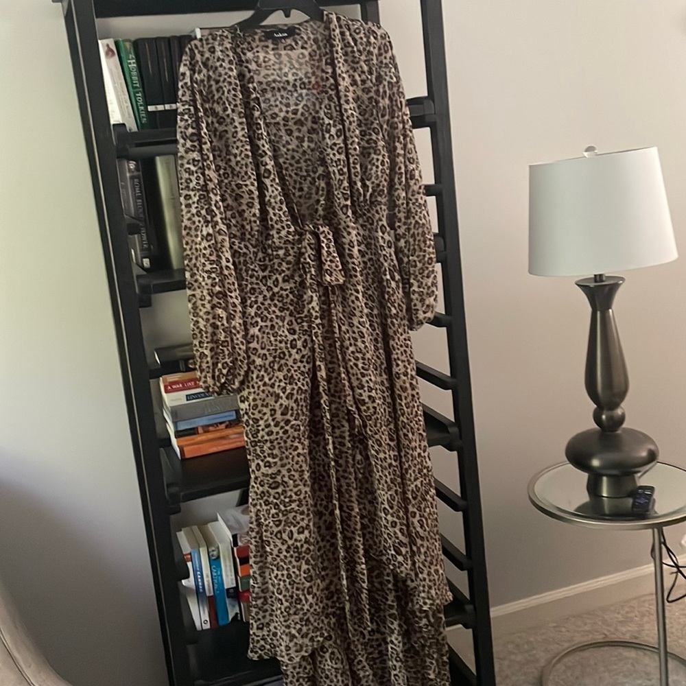 Cheetah Print Maxi Wrap Dress